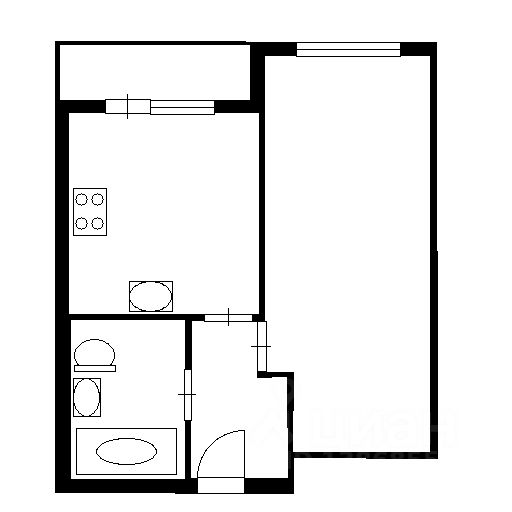 Планировка этой квартиры по данным Циан