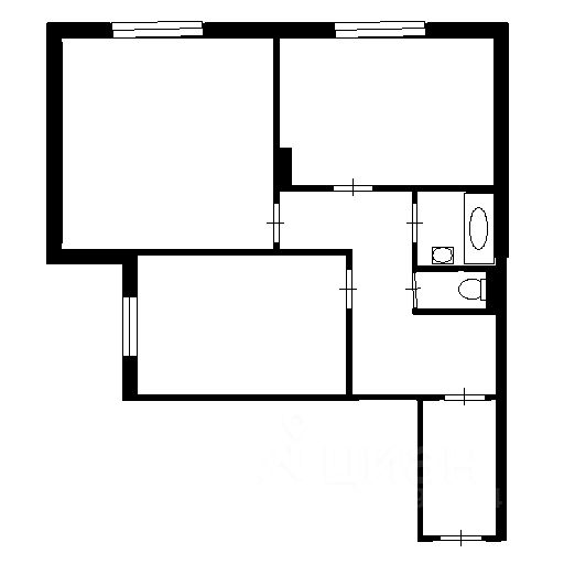 Планировка этой квартиры по данным Циан