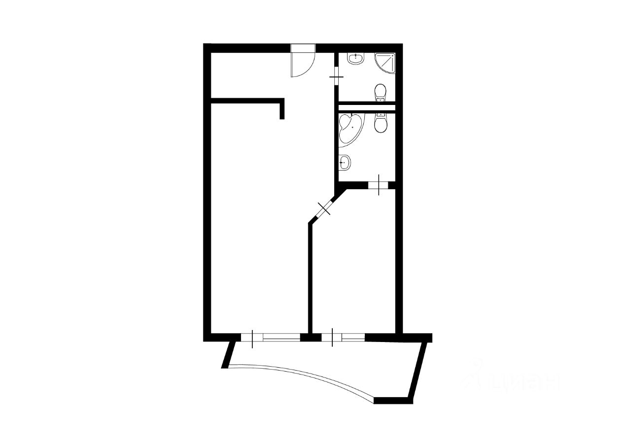Планировка этой квартиры по данным Циан