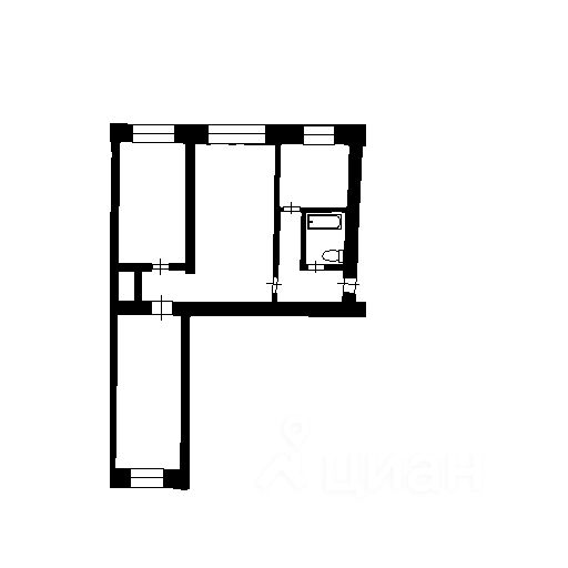 Планировка этой квартиры по данным Циан