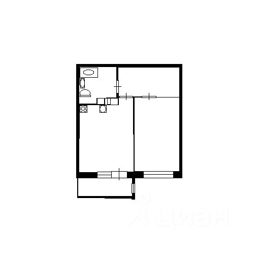 Планировка этой квартиры по данным Циан