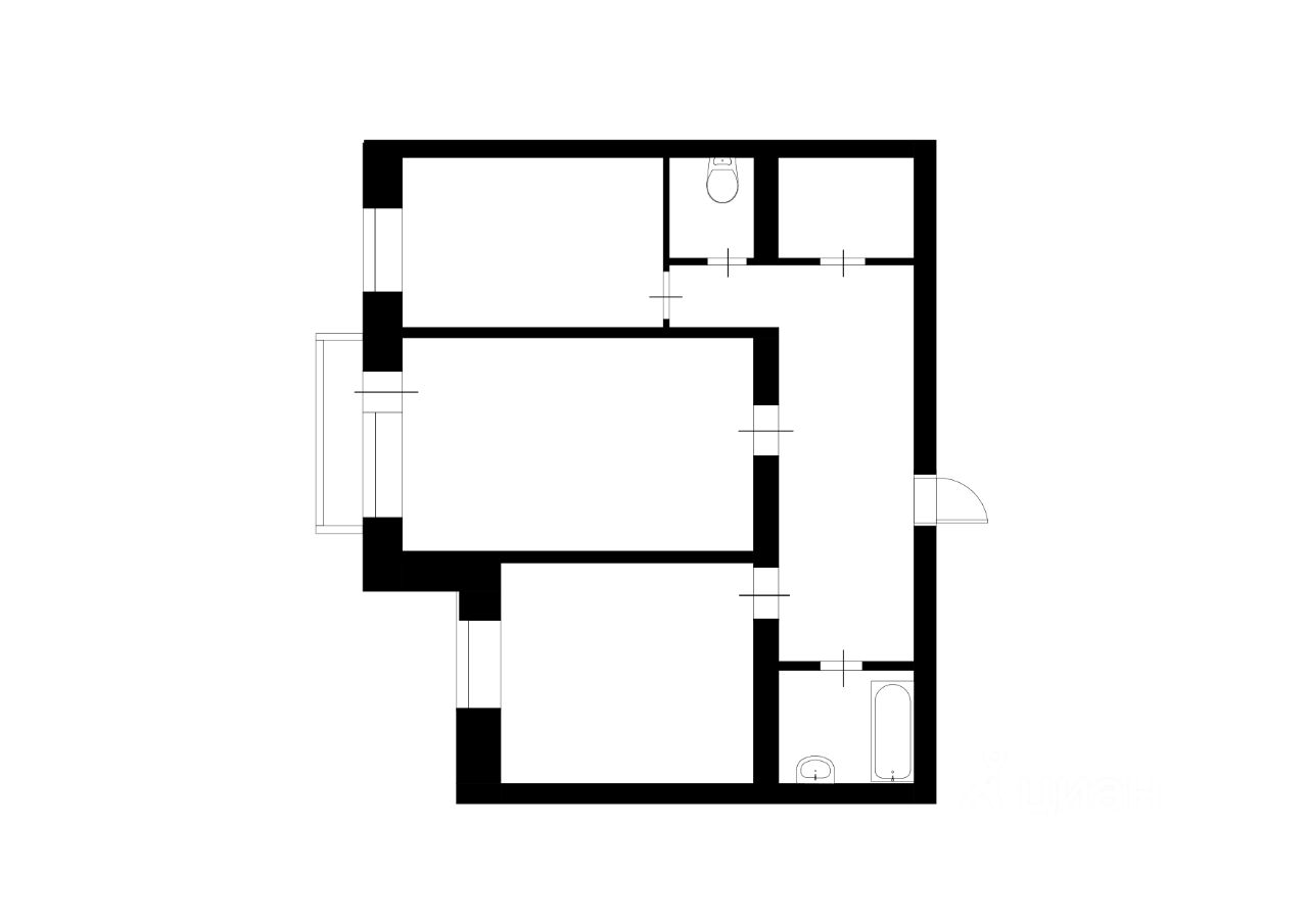 Планировка этой квартиры по данным Циан
