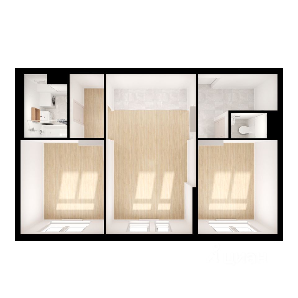 2-комн.кв., 57,3 м², 24/33 этаж