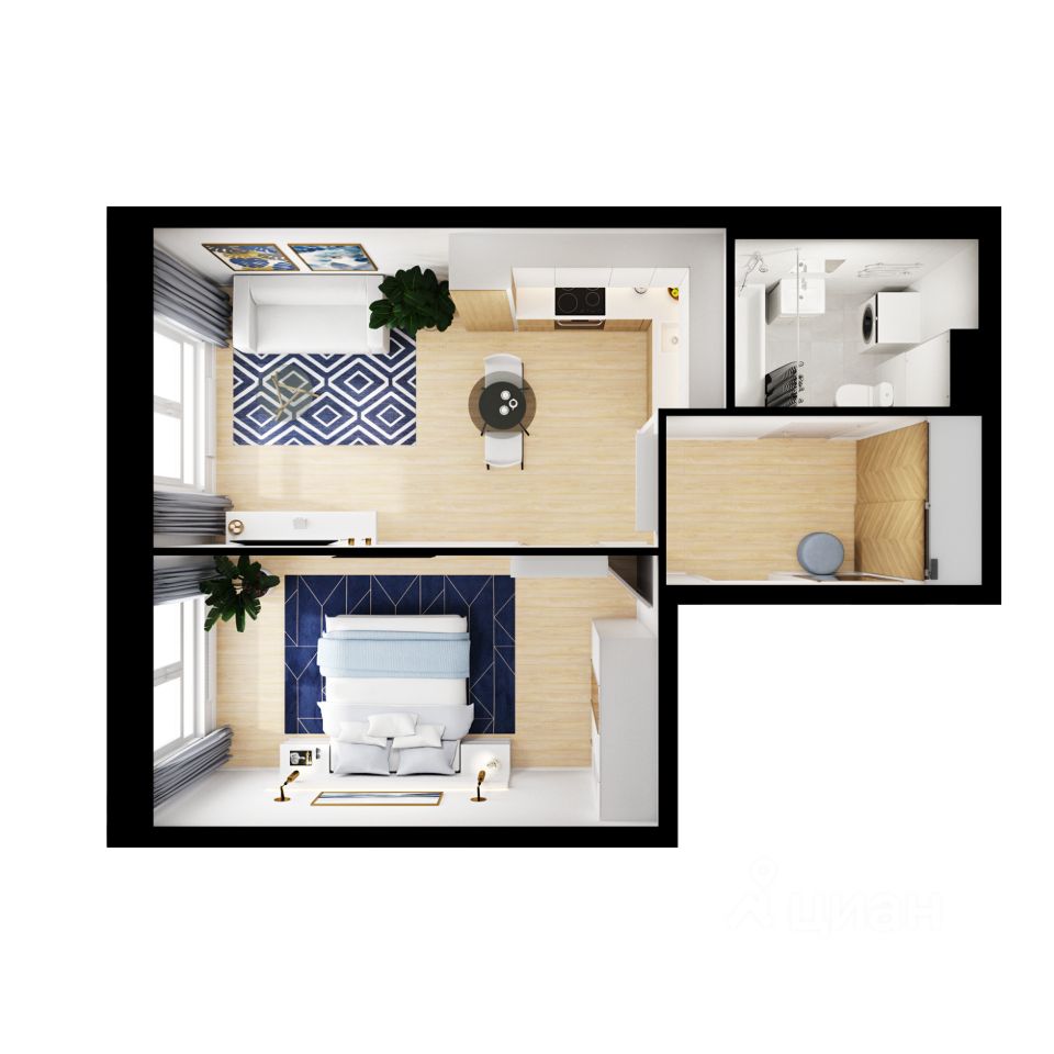 1-комн.кв., 41,4 м², 18/33 этаж