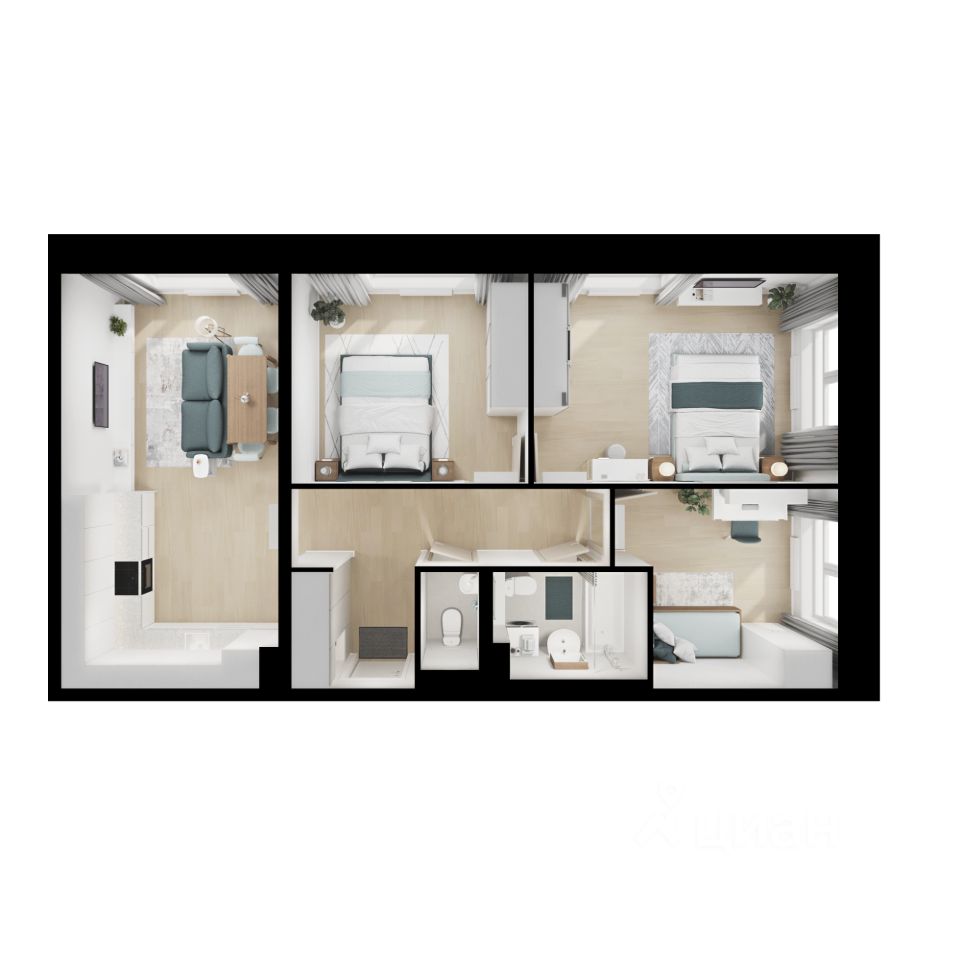 3-комн.кв., 78,4 м², 4/25 этаж