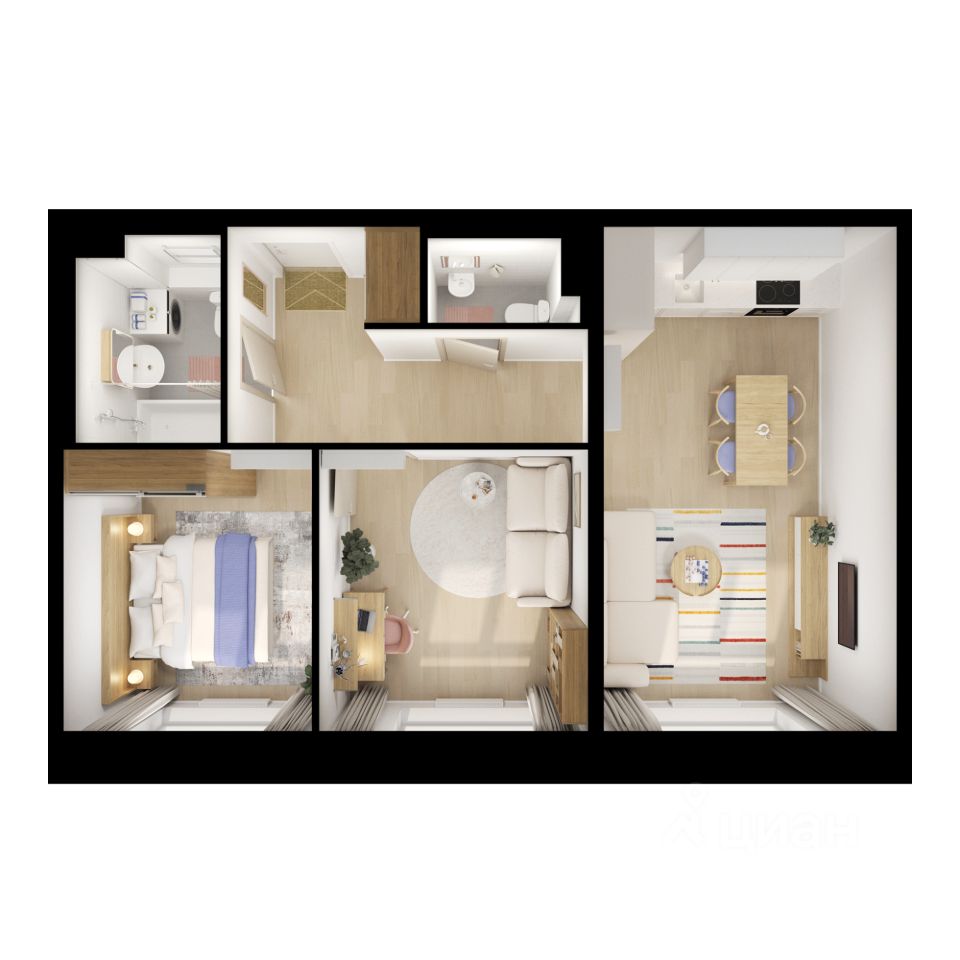 2-комн.кв., 55,6 м², 9/25 этаж