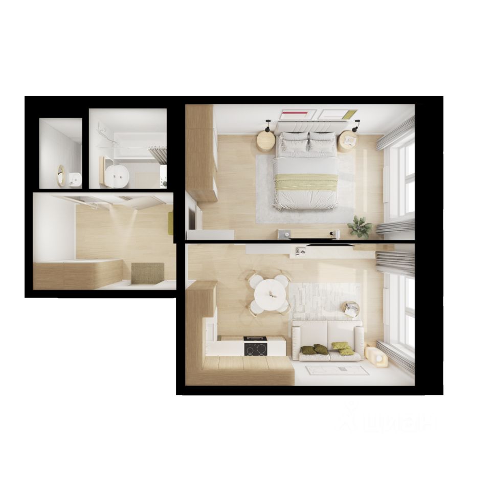 1-комн.кв., 42,2 м², 20/25 этаж