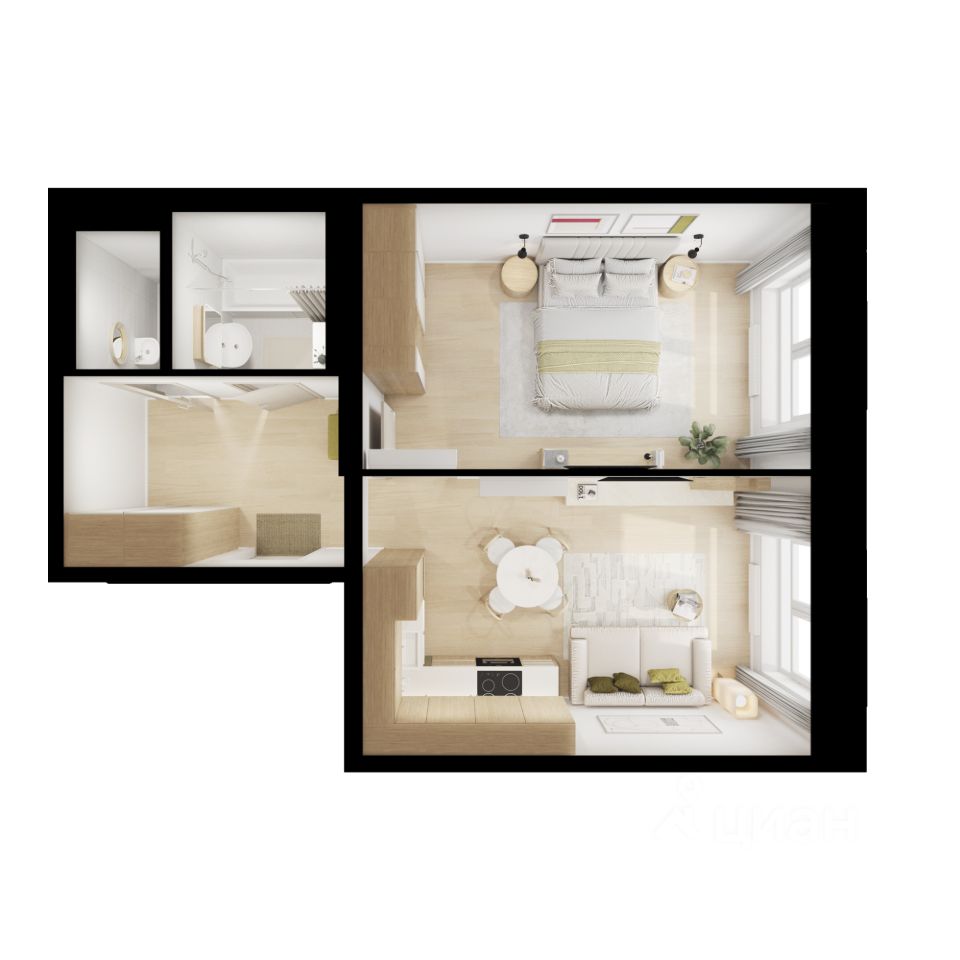 1-комн.кв., 42,2 м², 14/25 этаж