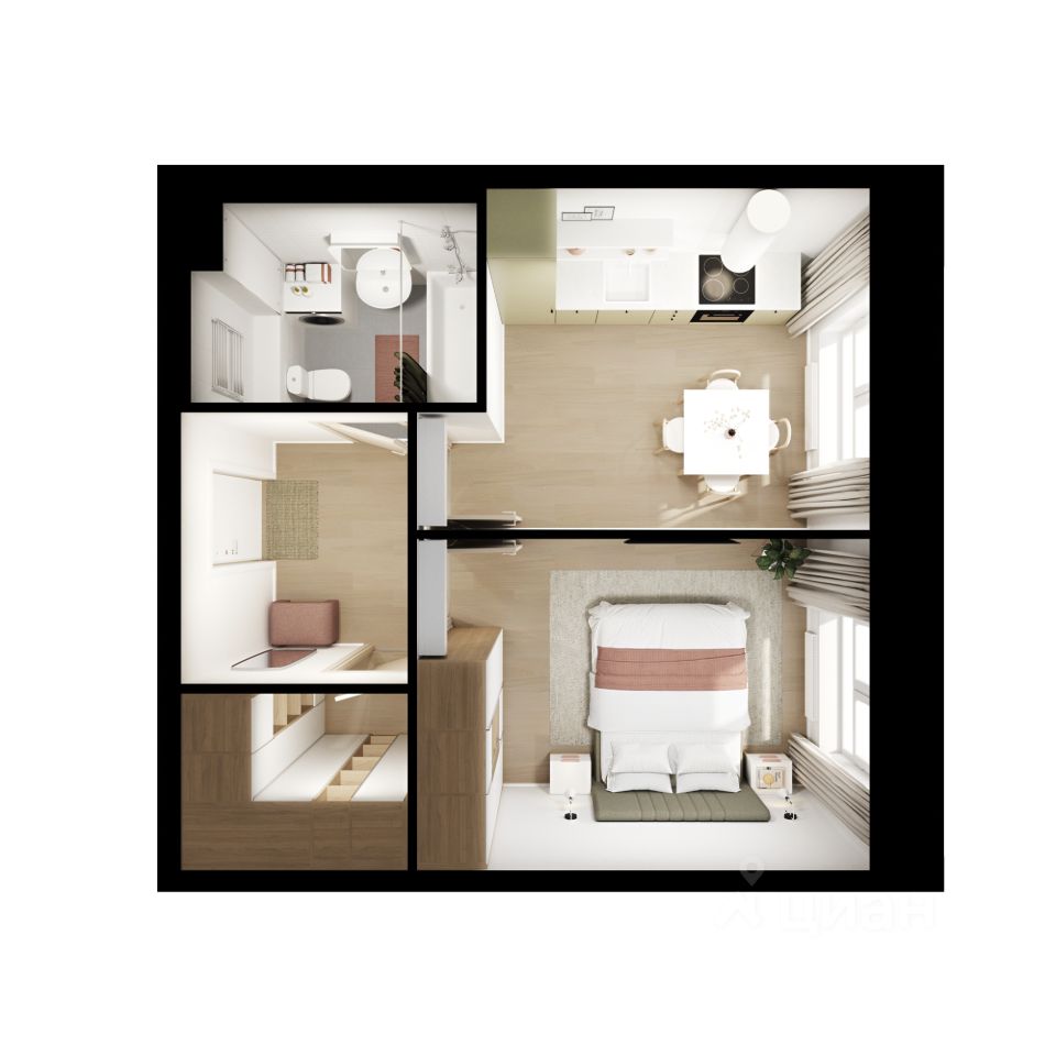 1-комн.кв., 33,6 м², 9/25 этаж