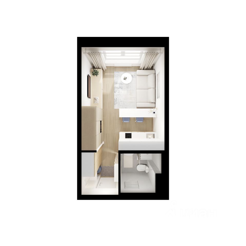 Студия, 19,8 м², 4/25 этаж