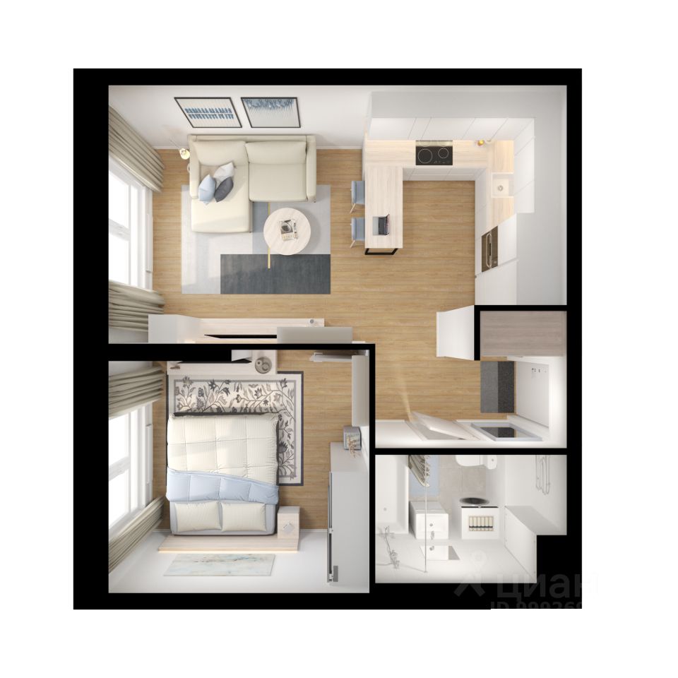 1-комн.кв., 39,2 м², 16/25 этаж