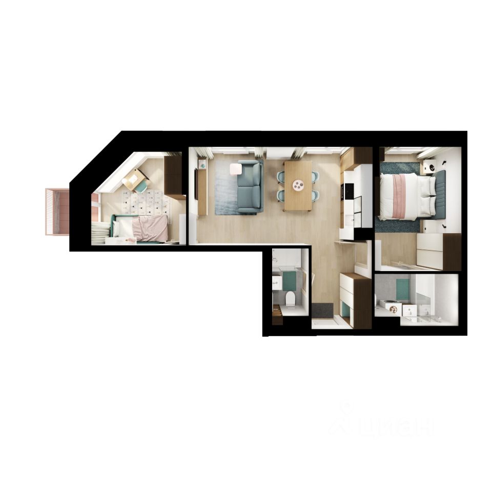 2-комн.кв., 54,5 м², 5/23 этаж