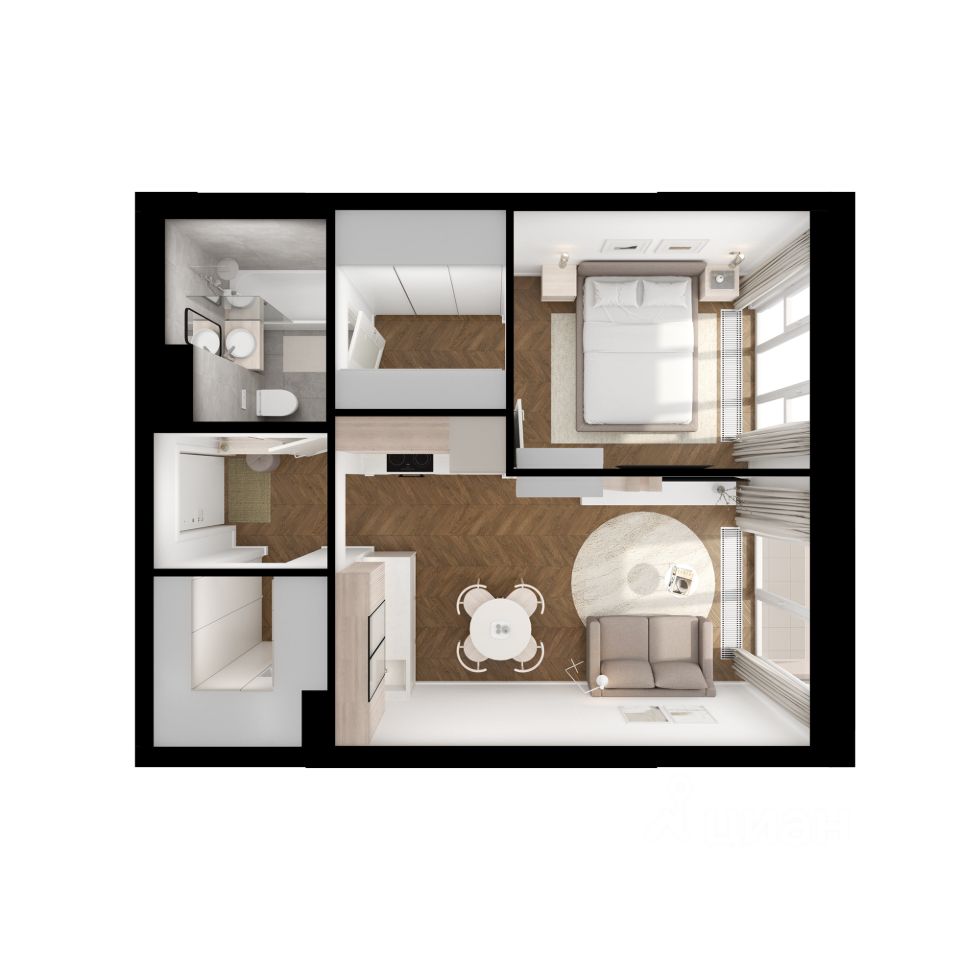 1-комн.кв., 37,4 м², 9/9 этаж