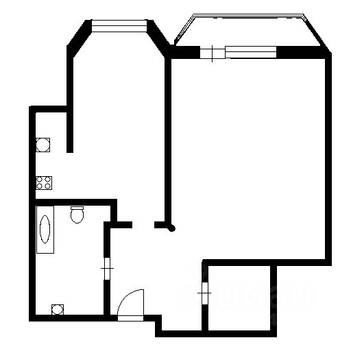 Планировка этой квартиры по данным Циан