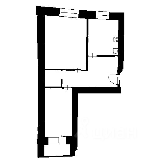 Планировка этой квартиры по данным Циан