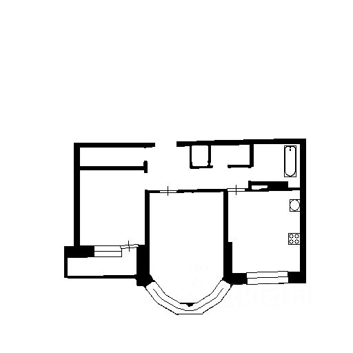 Планировка этой квартиры по данным Циан
