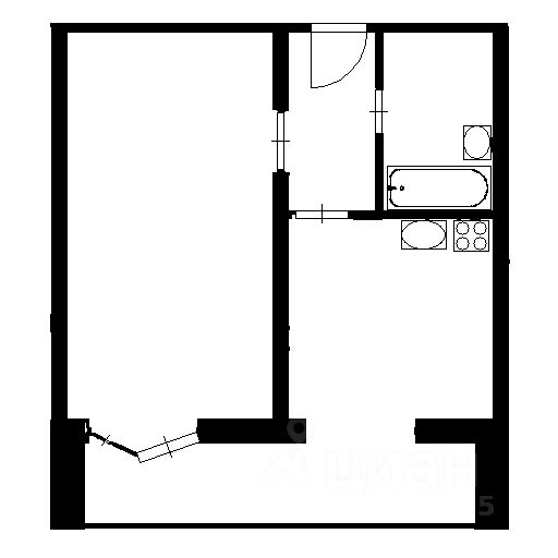 Планировка этой квартиры по данным Циан