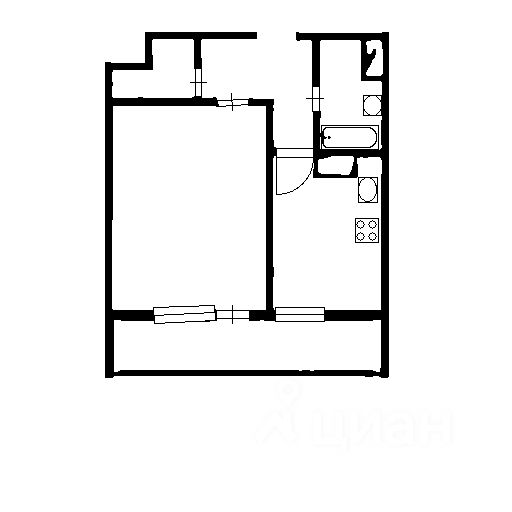 Планировка этой квартиры по данным Циан