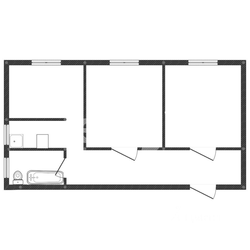 Планировка этой квартиры по данным Циан