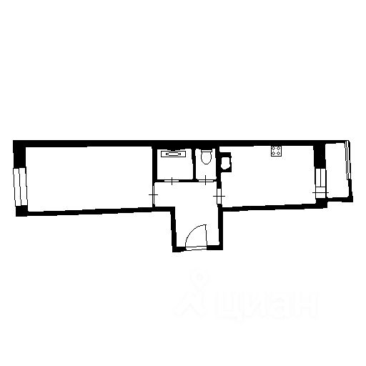 Планировка этой квартиры по данным Циан