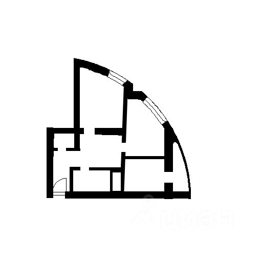 Планировка этой квартиры по данным Циан