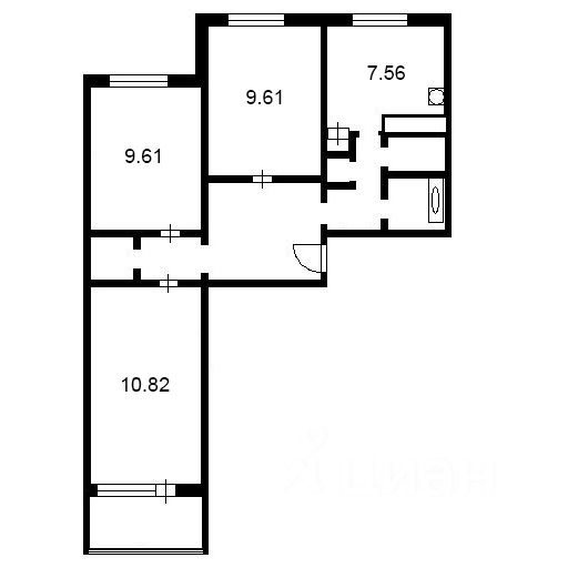 Планировка этой квартиры по данным Циан