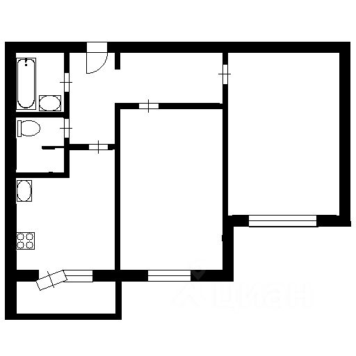 Планировка этой квартиры по данным Циан