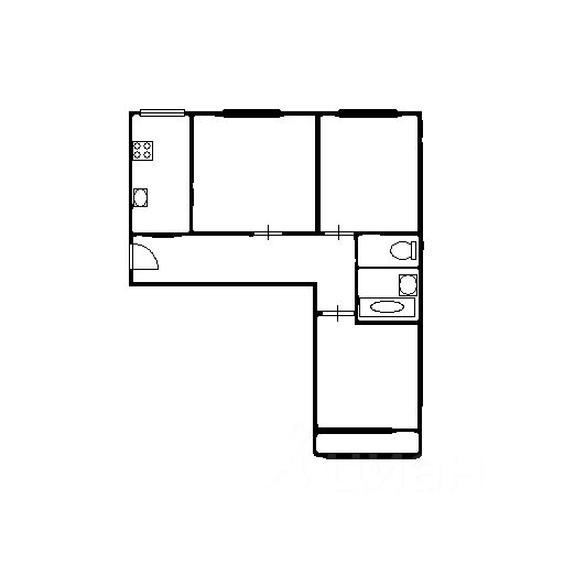 Планировка этой квартиры по данным Циан