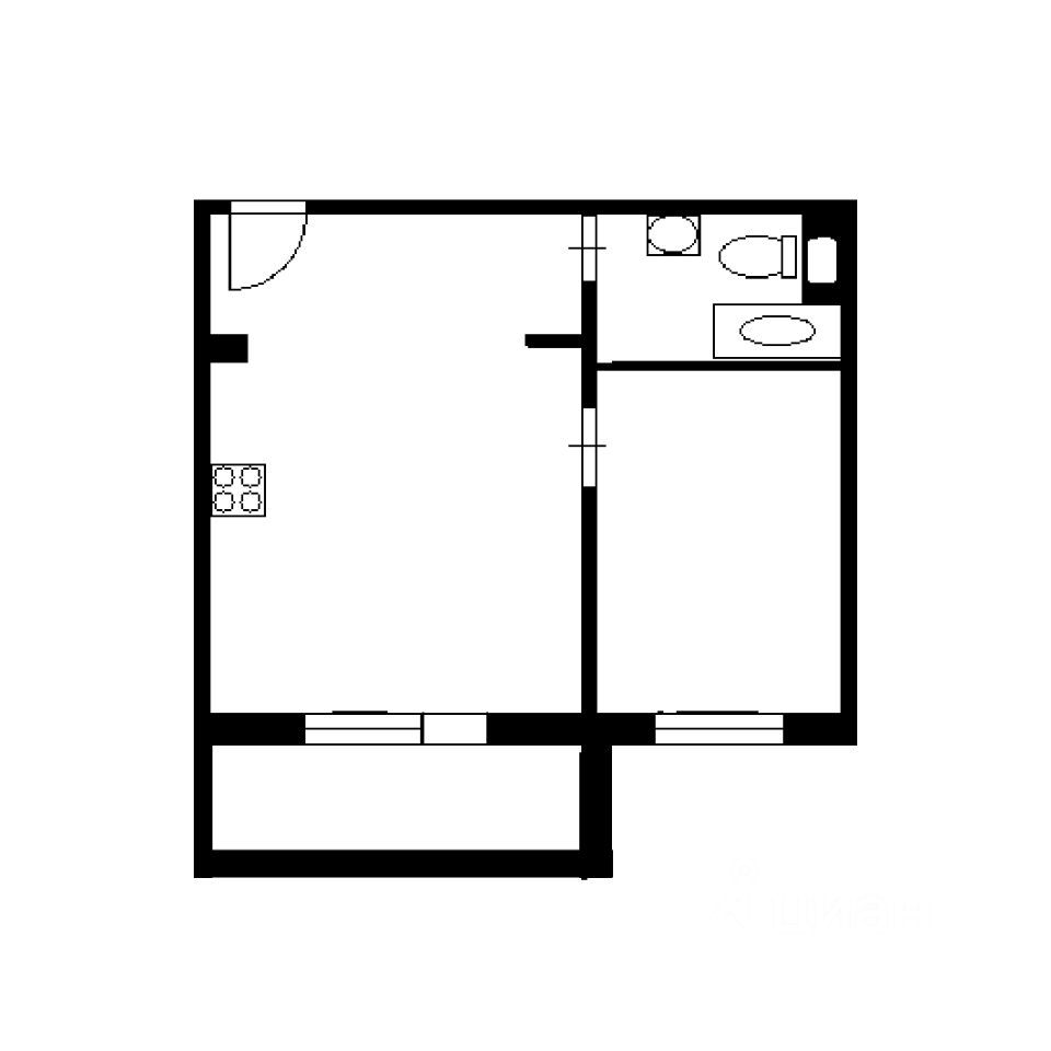 Планировка этой квартиры по данным Циан