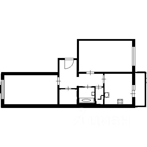Планировка этой квартиры по данным Циан