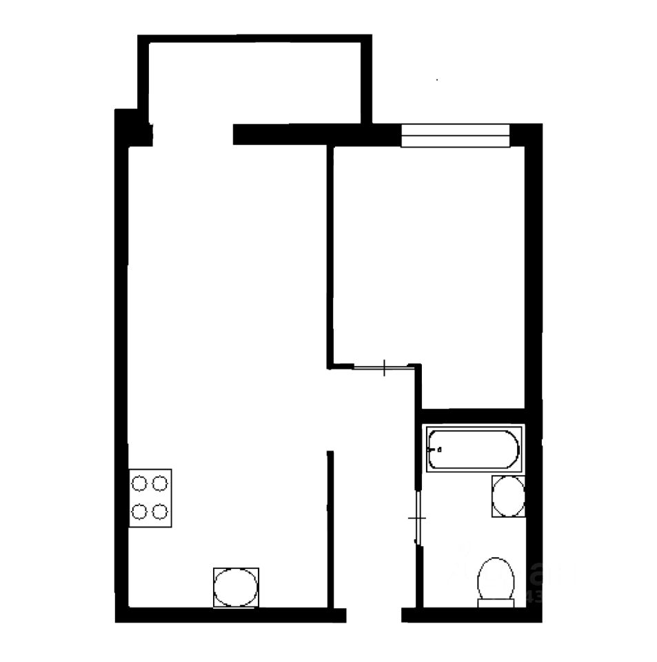 Планировка этой квартиры по данным Циан