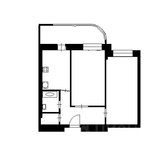 Планировка этой квартиры по данным Циан