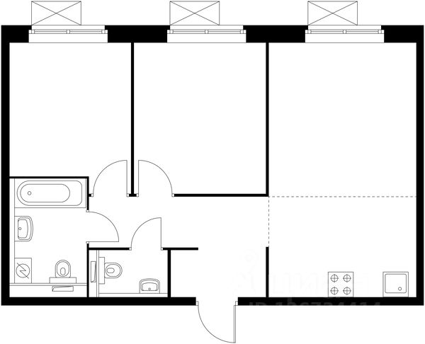 Планировка этой квартиры по данным Циан