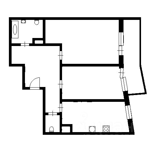 Планировка этой квартиры по данным Циан