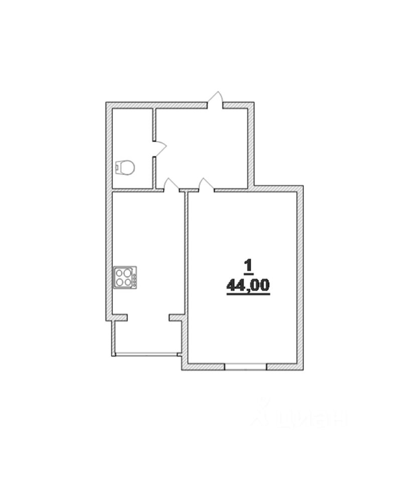 Планировка этой квартиры по данным Циан