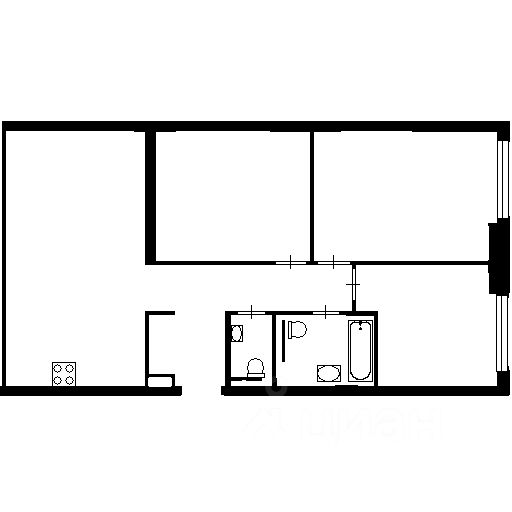 Планировка этой квартиры по данным Циан