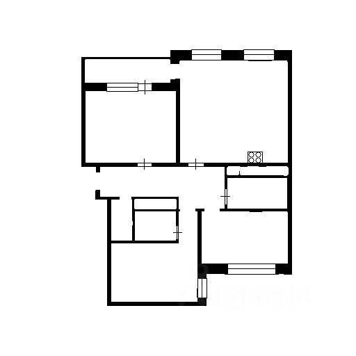 Планировка этой квартиры по данным Циан