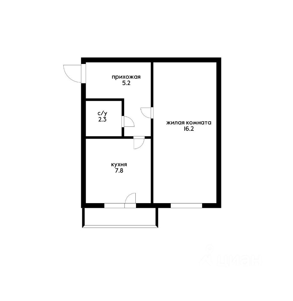 Планировка этой квартиры по данным Циан