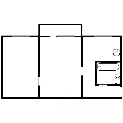 Планировка этой квартиры по данным Циан