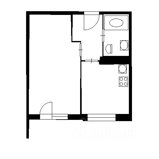 Планировка этой квартиры по данным Циан