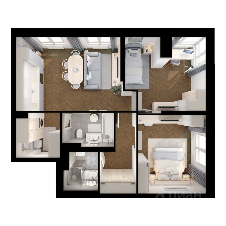 2-комн.кв., 69,6 м², 4/32 этаж