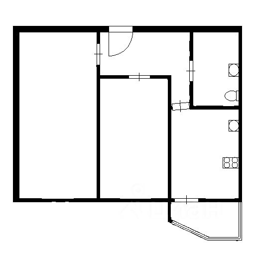 Планировка этой квартиры по данным Циан