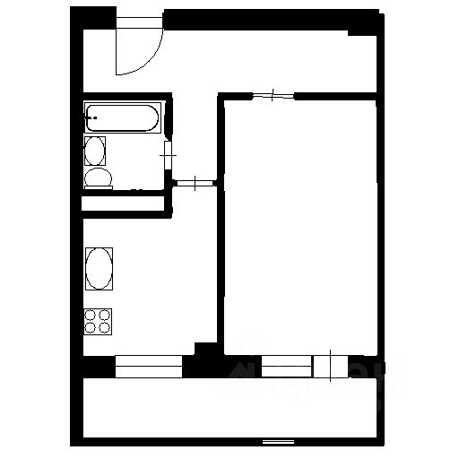 Планировка этой квартиры по данным Циан