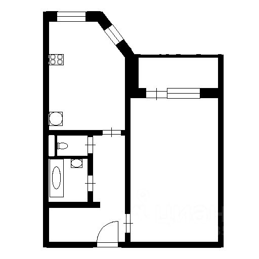 Планировка этой квартиры по данным Циан