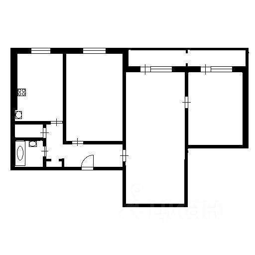 Планировка этой квартиры по данным Циан