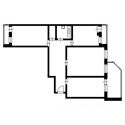 Планировка этой квартиры по данным Циан