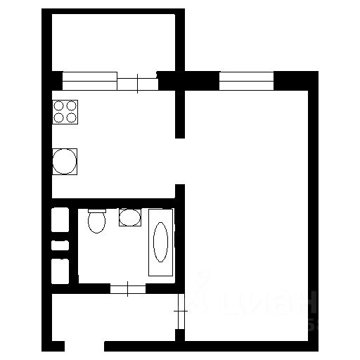 Планировка этой квартиры по данным Циан