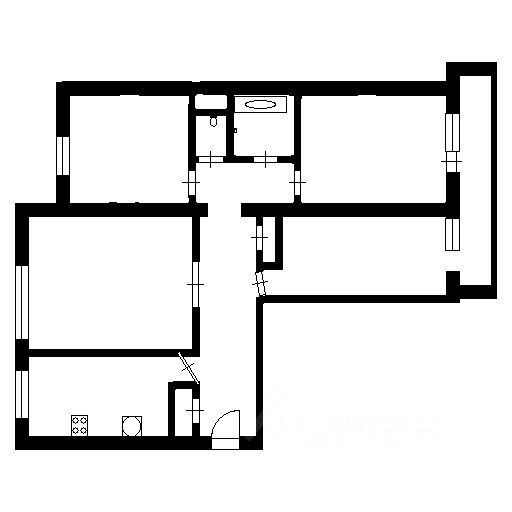 Планировка этой квартиры по данным Циан
