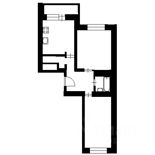 Планировка этой квартиры по данным Циан