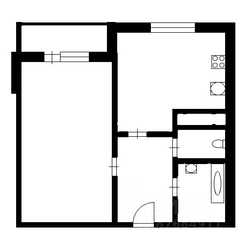 Планировка этой квартиры по данным Циан